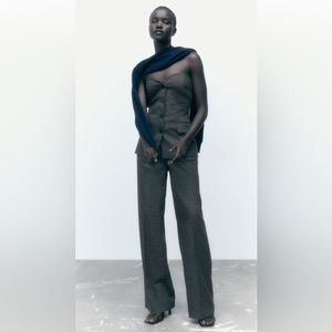 Zara 2 pieces bustier vest and wide leg pants